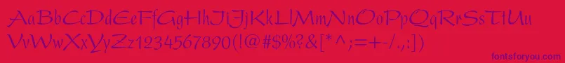 PresentltstdCondensed Font – Purple Fonts on Red Background