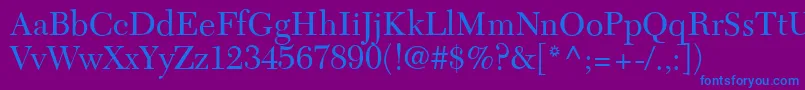 C651RomanRegular Font – Blue Fonts on Purple Background