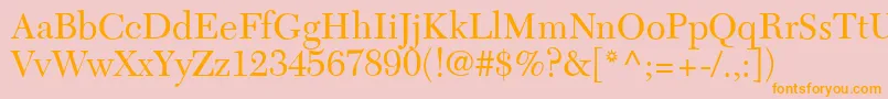 C651RomanRegular Font – Orange Fonts on Pink Background