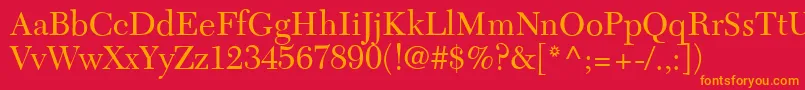 C651RomanRegular Font – Orange Fonts on Red Background