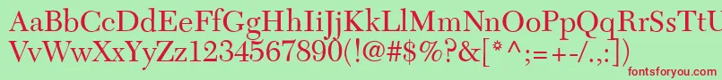 C651RomanRegular Font – Red Fonts on Green Background