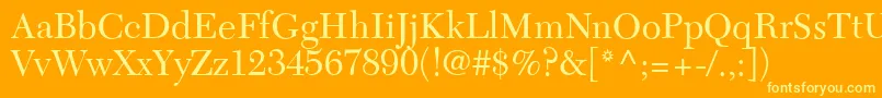 C651RomanRegular Font – Yellow Fonts on Orange Background