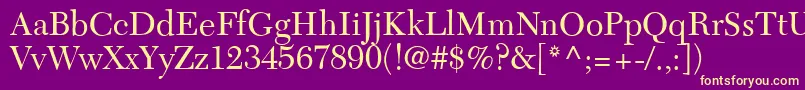 C651RomanRegular Font – Yellow Fonts on Purple Background