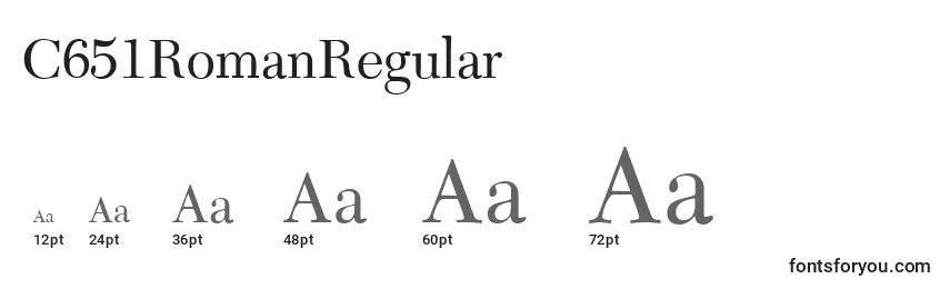 C651RomanRegular Font Sizes