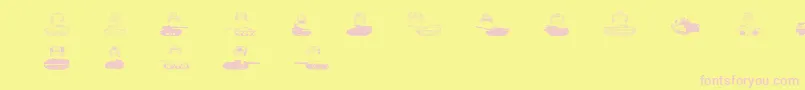 Czcionka Afv1 – różowe czcionki na żółtym tle