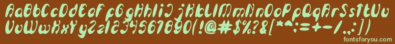 EnjoyTheTimeBold Font – Green Fonts on Brown Background