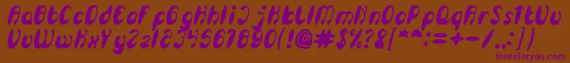 EnjoyTheTimeBold-Schriftart – Violette Schriften auf braunem Hintergrund