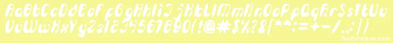 Fonte EnjoyTheTimeBold – fontes brancas em um fundo amarelo