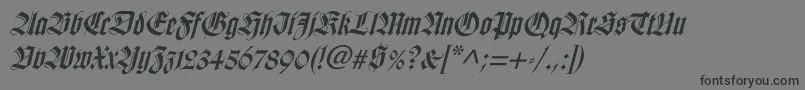 WilhelmklingsporgotischItalic-Schriftart – Schwarze Schriften auf grauem Hintergrund