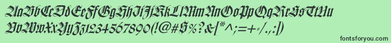 WilhelmklingsporgotischItalic Font – Black Fonts on Green Background