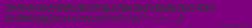 WilhelmklingsporgotischItalic-Schriftart – Schwarze Schriften auf violettem Hintergrund