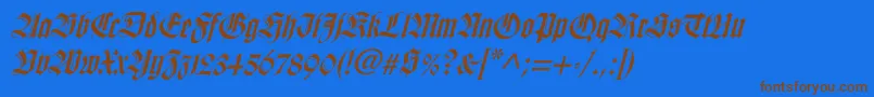 WilhelmklingsporgotischItalic Font – Brown Fonts on Blue Background