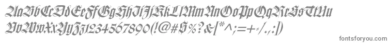 フォントWilhelmklingsporgotischItalic – 白い背景に灰色の文字