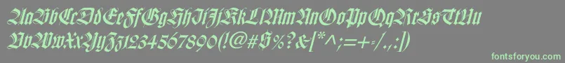 WilhelmklingsporgotischItalic Font – Green Fonts on Gray Background