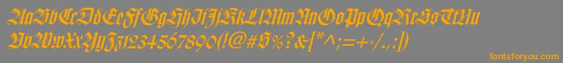 WilhelmklingsporgotischItalic Font – Orange Fonts on Gray Background