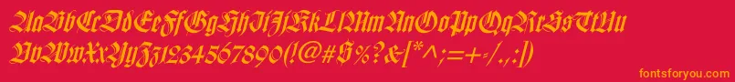 WilhelmklingsporgotischItalic Font – Orange Fonts on Red Background