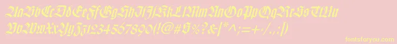 WilhelmklingsporgotischItalic Font – Yellow Fonts on Pink Background