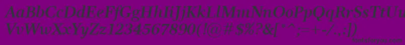Шрифт ResPublicaSemibolditalic – чёрные шрифты на фиолетовом фоне