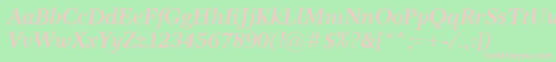 ResPublicaSemibolditalic Font – Pink Fonts on Green Background