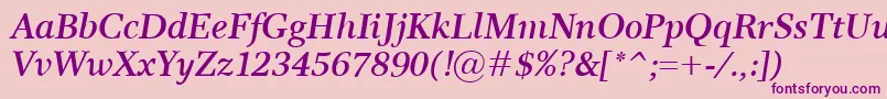 ResPublicaSemibolditalic Font – Purple Fonts on Pink Background