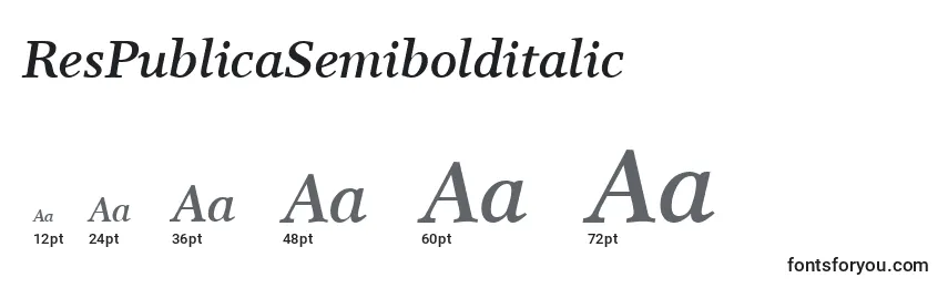 ResPublicaSemibolditalic font sizes