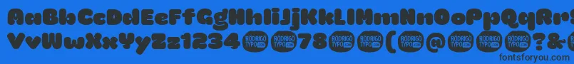 LamonaproRegular Font – Black Fonts on Blue Background