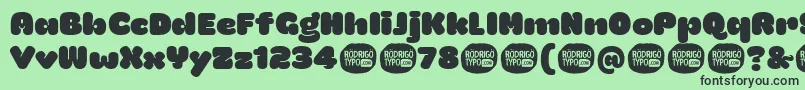 LamonaproRegular Font – Black Fonts on Green Background