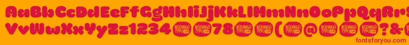 LamonaproRegular Font – Red Fonts on Orange Background