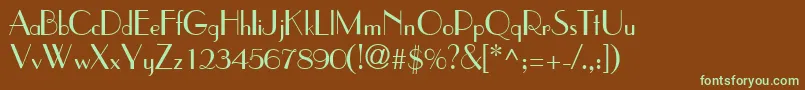 TouchesskRegular Font – Green Fonts on Brown Background