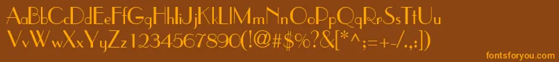 TouchesskRegular Font – Orange Fonts on Brown Background