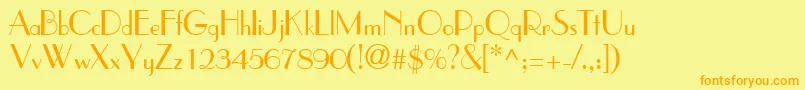 TouchesskRegular Font – Orange Fonts on Yellow Background