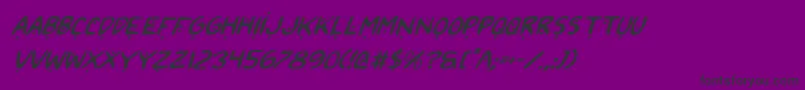 Шрифт 2toon2Italic – чёрные шрифты на фиолетовом фоне