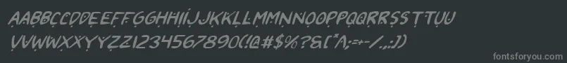 Czcionka 2toon2Italic – szare czcionki na czarnym tle
