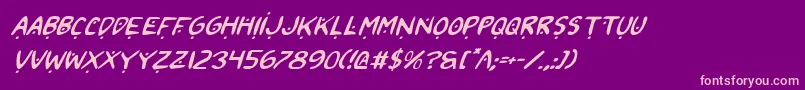 2toon2Italic Font – Pink Fonts on Purple Background