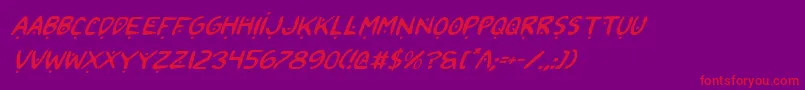 2toon2Italic Font – Red Fonts on Purple Background