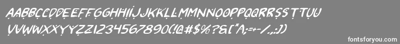 2toon2Italic Font – White Fonts on Gray Background