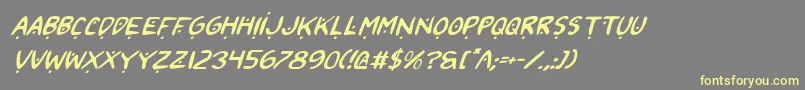 2toon2Italic Font – Yellow Fonts on Gray Background