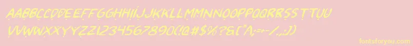 2toon2Italic Font – Yellow Fonts on Pink Background