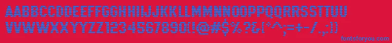 K22Xanthus Font – Blue Fonts on Red Background