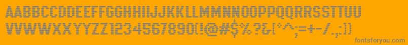 K22Xanthus Font – Gray Fonts on Orange Background