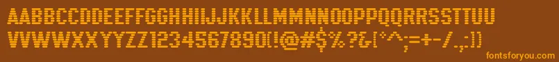 K22Xanthus Font – Orange Fonts on Brown Background