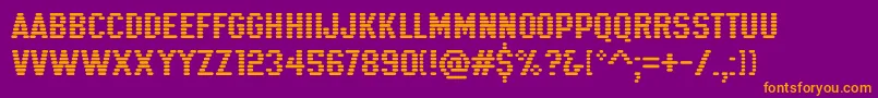 K22Xanthus Font – Orange Fonts on Purple Background