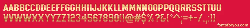 K22Xanthus Font – Yellow Fonts on Red Background