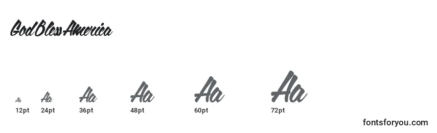 GodBlessAmerica font sizes