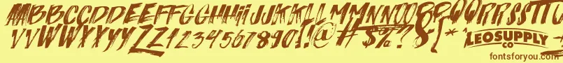 Italiano Font – Brown Fonts on Yellow Background