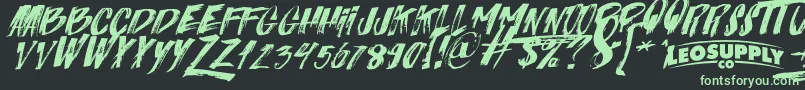Italiano Font – Green Fonts on Black Background