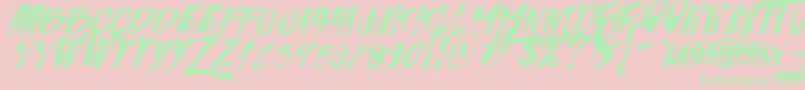Italiano Font – Green Fonts on Pink Background
