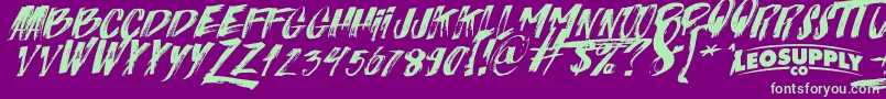 Italiano Font – Green Fonts on Purple Background