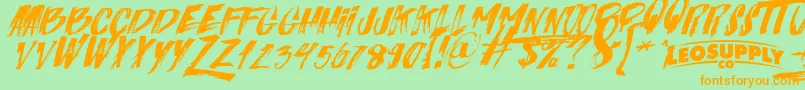 Italiano Font – Orange Fonts on Green Background