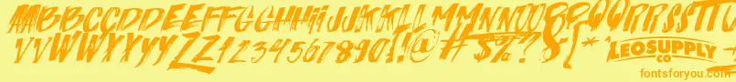 Italiano Font – Orange Fonts on Yellow Background